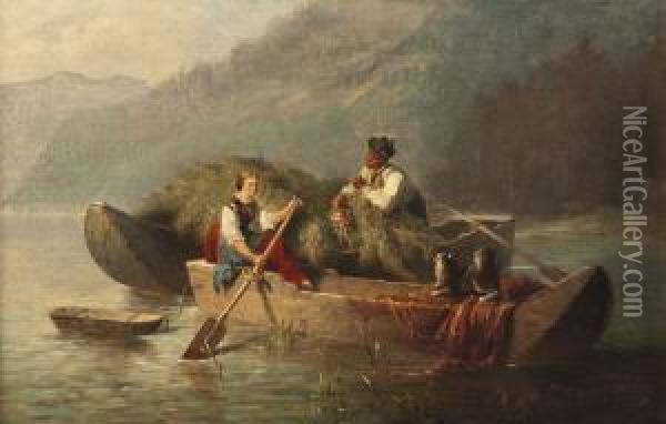 Begegnung Auf Dem See Oil Painting - Karl Georg Naumann