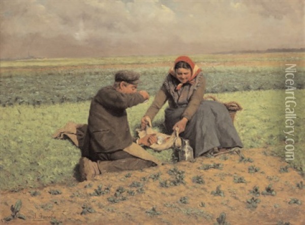 Le Dejeuner Des Paysans Oil Painting - Adolphe Jacobs