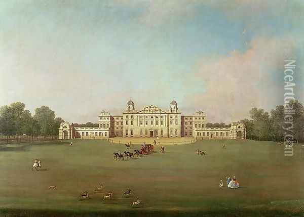 Badminton House, Gloucestershire Oil Painting - (Giovanni Antonio Canal) Canaletto