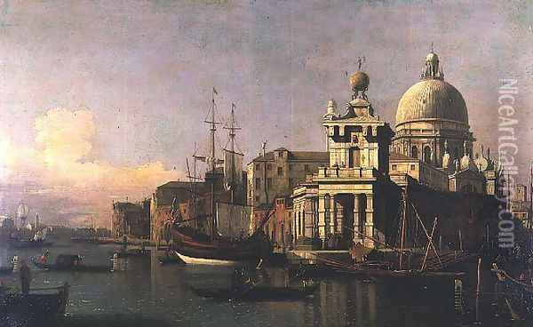 A view of the Dogana and Santa Maria della Salute Oil Painting - Manner of Canaletto, Antonio