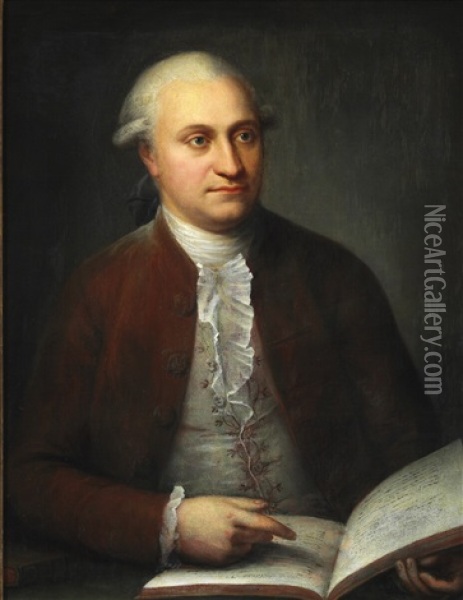Portrait Of Councillor Johan Wilhelm Guldbrandsen (1744-1809) Oil Painting - Erik Pauelsen