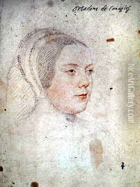 Judith d'Assigny (c.1502-58), femme de Jean de Crequi, sire de Canaples, c.1523 Oil Painting - (studio of) Clouet
