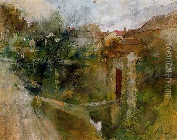 View of Montcourt Oil Painting - Carl Larsson