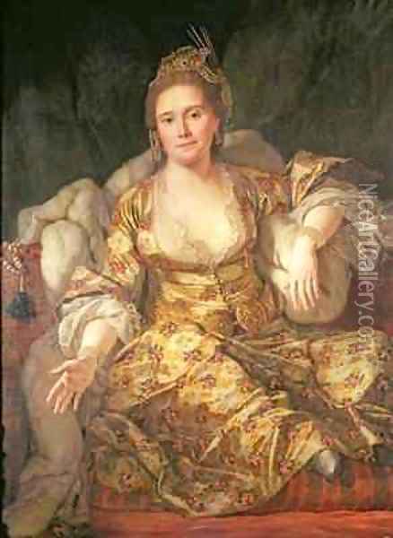 Annette Comtesse de Vergennes in Oriental Costume Oil Painting - Antoine de Favray