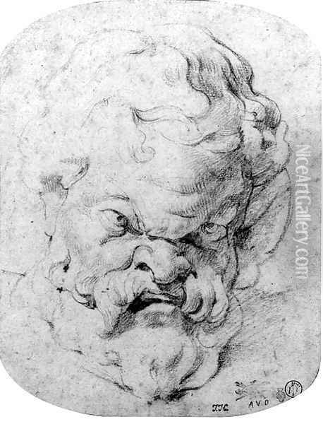 The head of Silenus, after the antique Oil Painting - Peter Paul Rubens