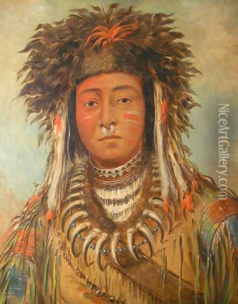 Boy Chief, Ojibbeway Oil Painting - George Catlin