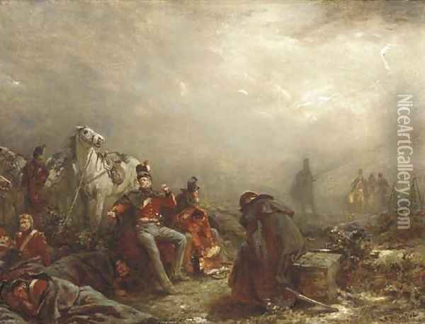The Morning of Waterloo Oil Painting - Robert Alexander Hillingford