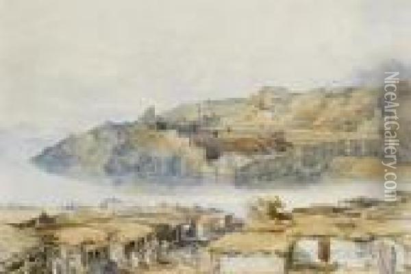 View Of Attock Fort Oil Painting - William Simpson