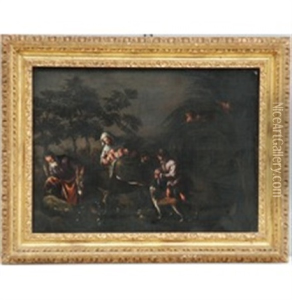 Fuga In Egitto Oil Painting - Jacopo dal Ponte Bassano