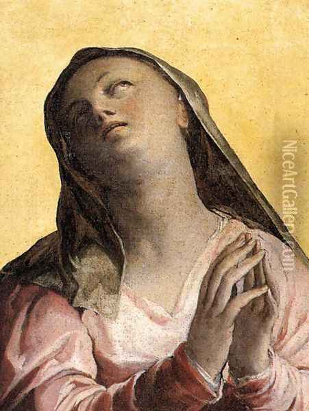 Assumption of the Virgin (detail-1) c. 1566 Oil Painting - Federico Zuccaro