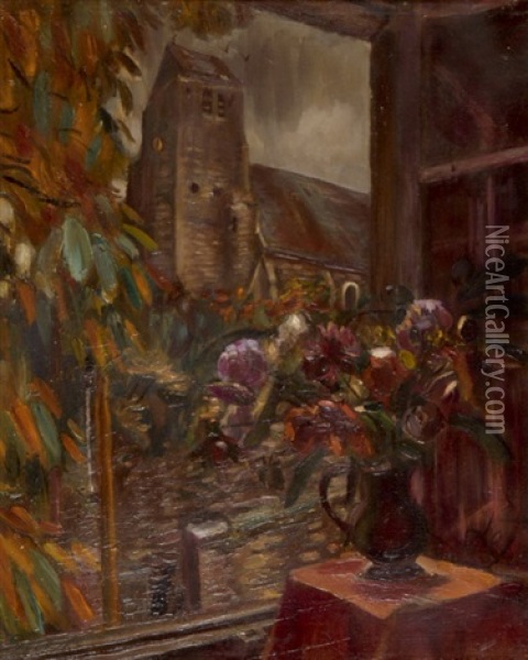 Blick Durchs Fenster Oil Painting - Henri Le Fauconnier