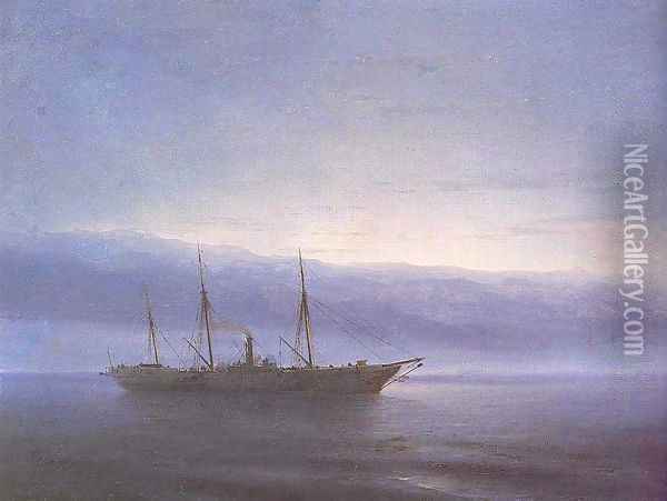 Before battle Ship Constantinople Oil Painting - Ivan Konstantinovich Aivazovsky