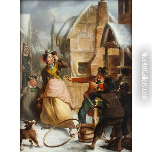 Damsel In Distress Oil Painting - William Kidd