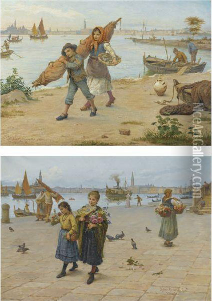 I) Return From The Catch Oil Painting - Antonio Paoletti