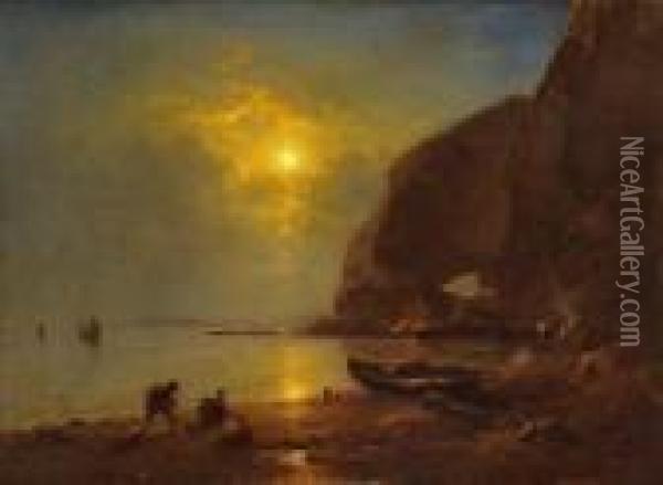 Abend Auf Madeira. Oil Painting - Eduard Hildebrandt