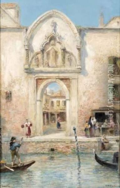 Venise. Oil Painting - Frans Wilhelm Odelmark