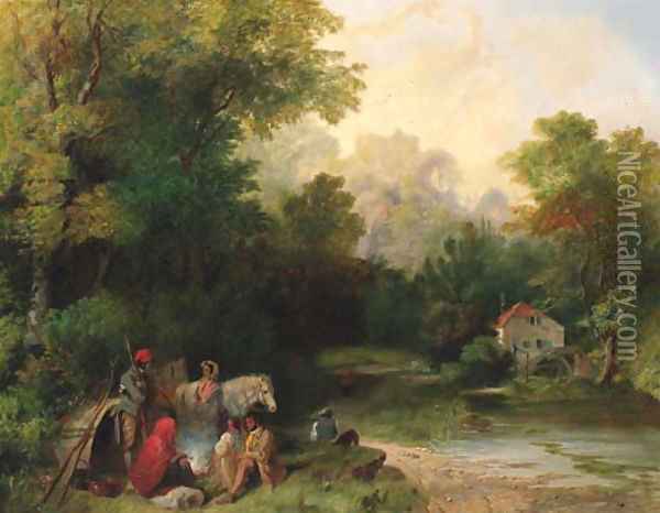 A gypsy encampment Oil Painting - Samuel John Egbert Jones