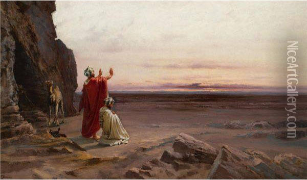 Evening Prayer Oil Painting - Peter Conrad Schreiber