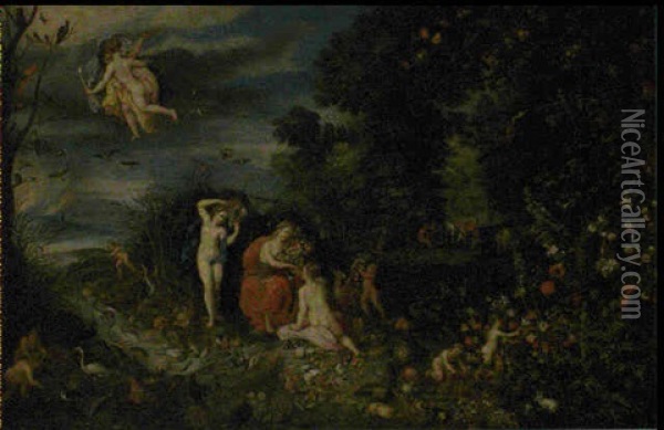 Allegorie Des Quatre Elements Oil Painting - Jan Brueghel the Elder