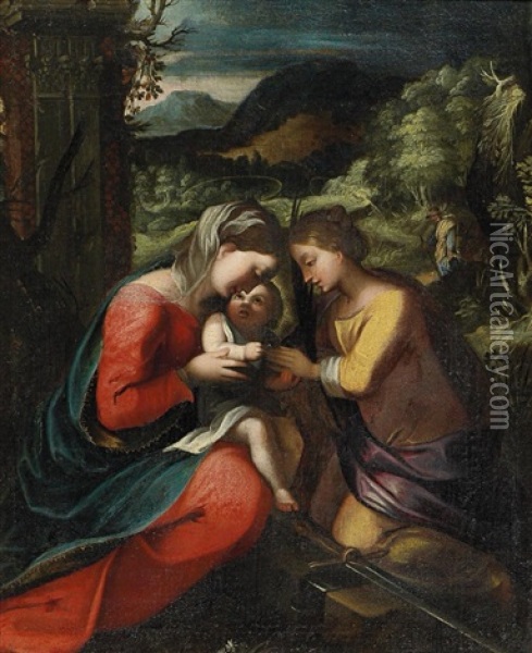 Die Mystische Vermahlung Der Heiligen Katharina Oil Painting -  Correggio