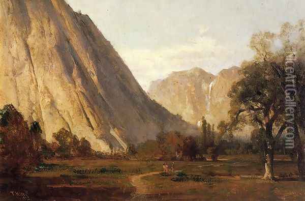 Piute Indians, Yosemite Oil Painting - Thomas Hill