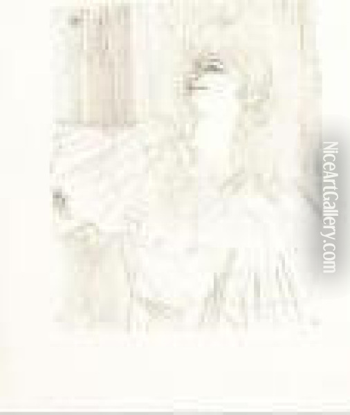 Yvette Guilbert - A Menilmontant De Bruant (wittrock 275) Oil Painting - Henri De Toulouse-Lautrec