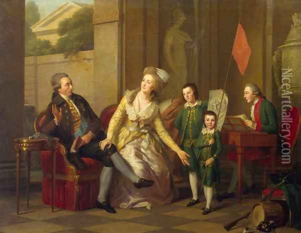Portrait of the Saltykov Family Oil Painting - Johann Friedrich August Tischbein