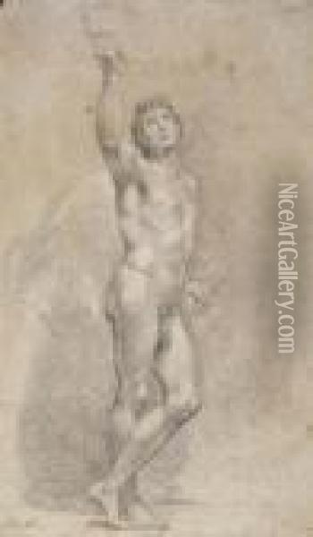Desnudo Masculino Oil Painting - Mariano Salvador Maella