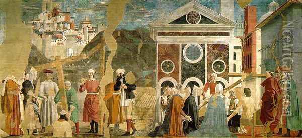 Discovery and Proof of the True Cross c. 1460 Oil Painting - Piero della Francesca