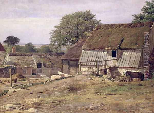 A Farmhouse in Sweden Oil Painting - Louis Gurlitt
