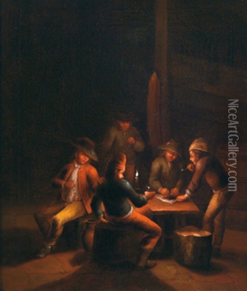 Zechende Bauern Im Wirtshaus Oil Painting - Arnold Boonen