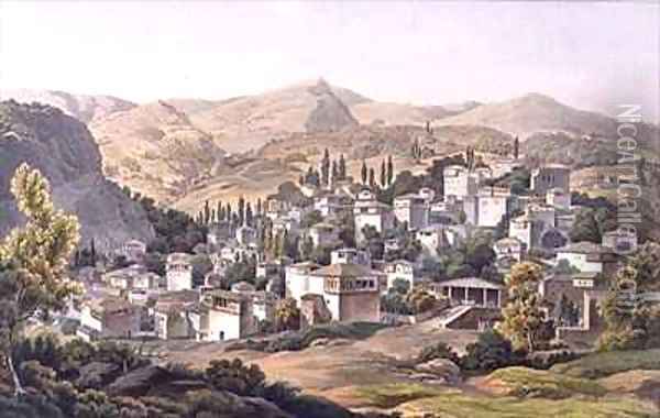 Village of Portaria Oil Painting - Edward Dodwell