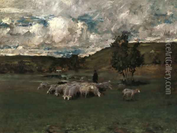 View near Polling Oil Painting - William Merritt Chase