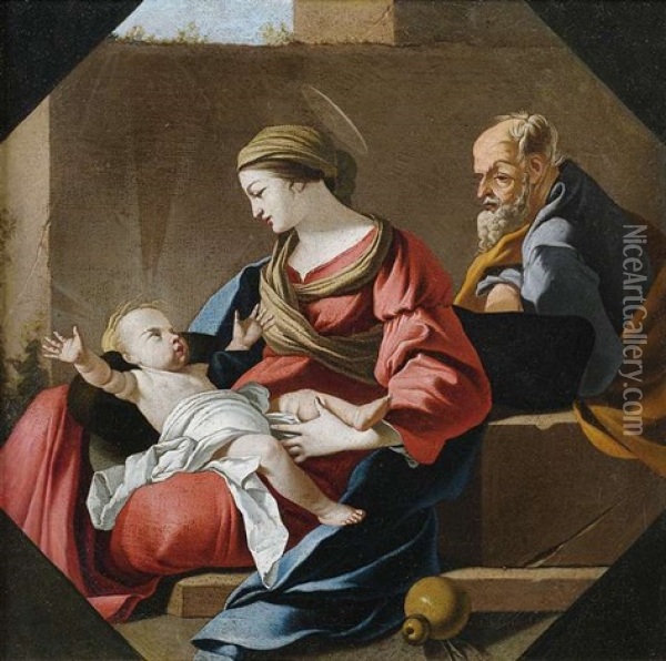 Die Heilige Familie In Der Ruhe Auf Der Flucht Oil Painting - Jean Tassel