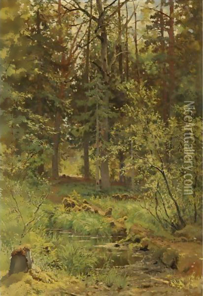 Forest Landscape, 1889 Oil Painting - Ivan Shishkin