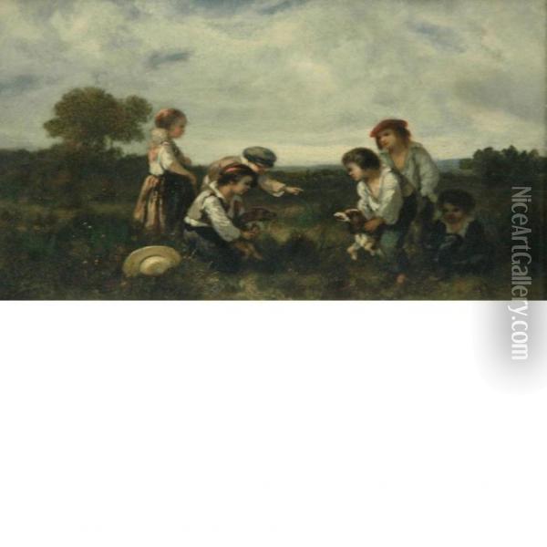 The Dogfight Oil Painting - Narcisse-Virgile D Az De La Pena