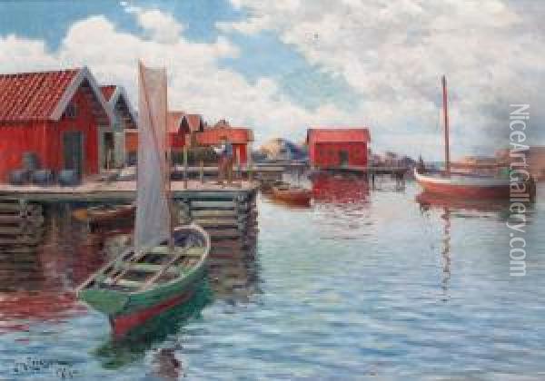 Fiskelage, Bohuslan Oil Painting - Johan Erik Ericson