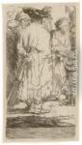 Christ Healing The Sick: A Fragment Oil Painting - Rembrandt Van Rijn