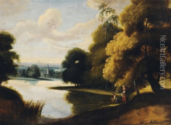 Vue Panoramique (bruxelles?) Oil Painting - Jacques d' Arthois