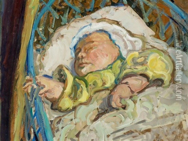 Dans Le Berceau Oil Painting - Nikolai Aleksandrovich Tarkhov