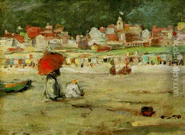 On The Beach Oil Painting - Chauncey Foster Ryder