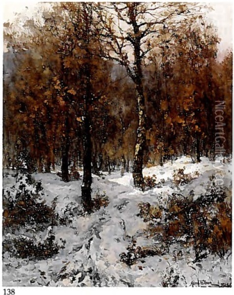 Winter Landscape Oil Painting - Aaron Allan Edson