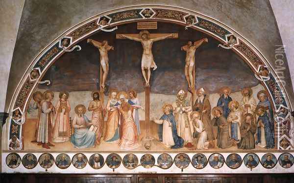 Crucifixion and Saints Oil Painting - Giotto Di Bondone