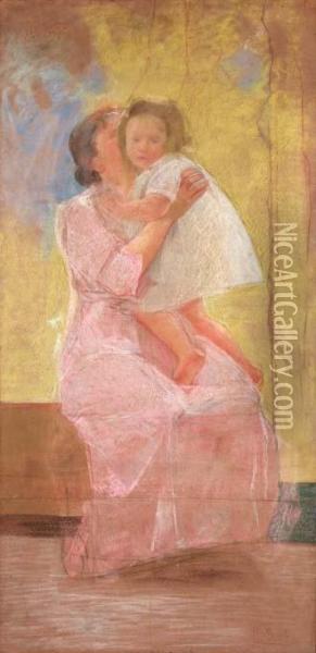 Gioie Materne Oil Painting - Giovanni Sottocornola