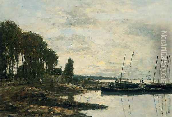 The Shore at Plougastel Oil Painting - Eugene Boudin