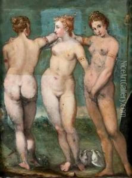 Les Trois Graces Oil Painting - Johann Rottenhammer