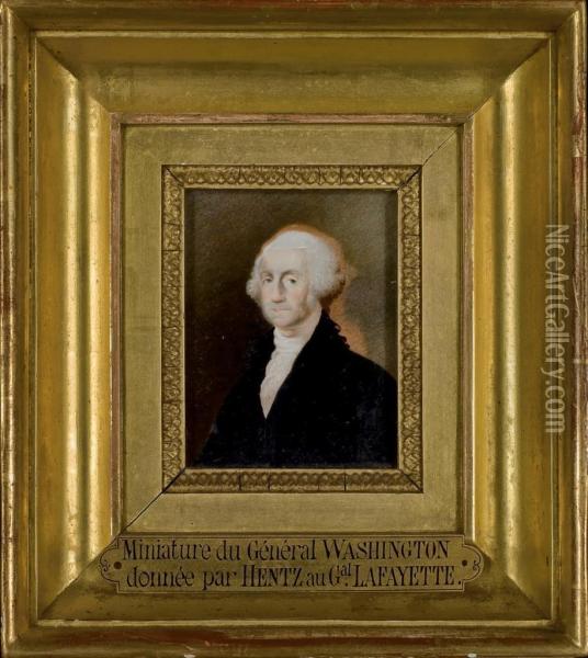 Portrait De George Washington Oil Painting - Nicholas Marcellus Hentz