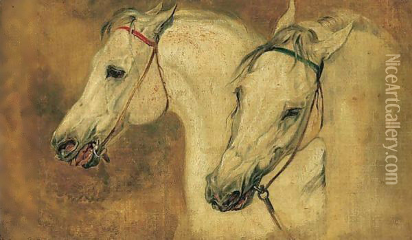 Study Of Horse's Heads Oil Painting - Richard Ansdell