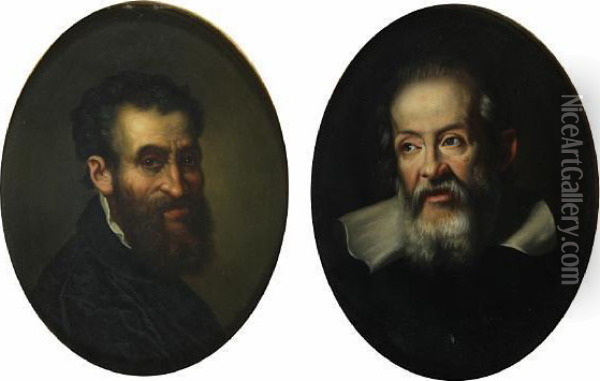 Portrait Of Galileo Galilei Oil Painting - Justus Sustermans