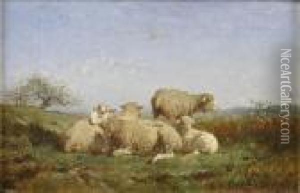 Les Moutons Oil Painting - Felix Saturnin Brissot de Warville
